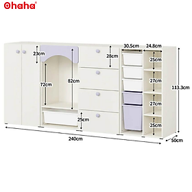 Tủ Quần Áo Trẻ Em Hiện Đại Ohaha - TAK012