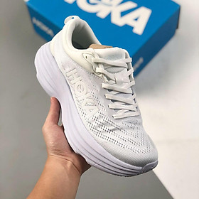 Bondi 8 Giày dành cho nam giới Nữ thiết kế lưới trên đôi giày chạy marathon chuyên nghiệp trên giày thể thao thấp cổ điển từ giày thông thường của Hoka Color: Grey blue Shoe Size: 38