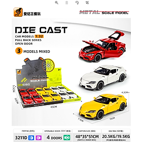 3211D Mô hình xe ô tô kim loại pull-back - 1 chiếc bất kì (KT 15x6.5x4.5cm)
