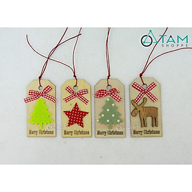 Combo 5 Phụ kiện trang trí cây thông Noel bằng gỗ số 23