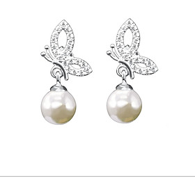 Hoa tai bạc cánh bướm ngọc trai  - Trang sức PANMILA [TS-HT-A13.39]