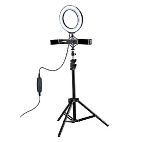 Dimmable LED Ring Light with Tripod & Phone Holder Camera Ringlight Makeup Studio Lighting for Live Stream Tik Tok YouTube Video Photography Shooting