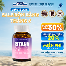 [Hộp 30v] Viên Uống Trắng Da Ritana Ecogreen Chứa Glutathione Mờ Sạm Nám, Chống Nắng Cho Da