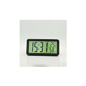 Đồng hồ treo tường kỹ thuật số lớn - Đồng hồ bảng pin nhỏ 14 cm với nhiệt độ, ngày và màn hình lớn thứ hai