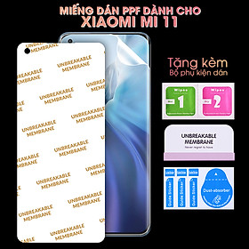 Miếng Dán Dẻo PPF Mặt Lưng, Mặt Trước Cho Xiaomi Mi 11- Hàng Chính Hãng