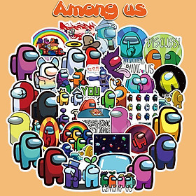 Sticker Amongus Cắt Sẵn Hình Dán Trang Trí Mũ Bảo Hiểm Laptop Điện Thoại Ván Trượt Sổ tay Notebook