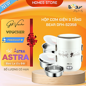 Mua Hộp Cơm Điện Văn Phòng BEAR DFH-S2358 3 Tầng Dung Tích 2 Lít Công Suất 270 W - Hàng Chính Hãng