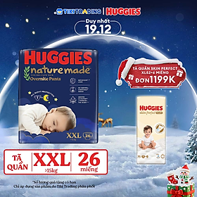 Tã quần Huggies Naturemade ban đêm XXL 26 miếng