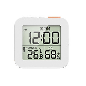 LCD Digital Alarm Clock Table Hygrometer for Bedside Office Bedroom