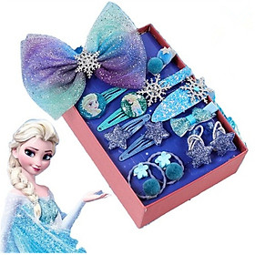 Hộp kẹp tóc Elsa Frozen 15 chi tiết