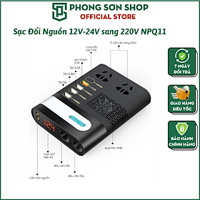 Bộ đổi nguồn 12v/24v sang 220v công suất 200W NPQ - Hàng chính hãng