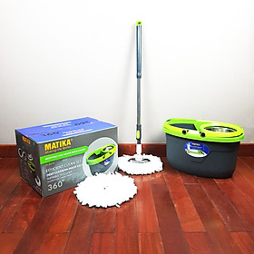 Bộ lau nhà xoay 360 độ Matika MTK-92, việc nhà nhẹ tênh (Hàng chính hãng)