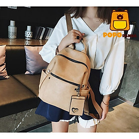Balo da cao cấp cho nữ PopoPanda BL017 chính hãng, balo đi học đi chơi tiện lợi , phong cách retro hiện đại