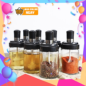 Mua  GRMN140  TIỆN LỢI  Hũ đựng gia vị thủy tinh có muỗng kèm theo  Lọ chứa gia vị kèm thìa đa năng