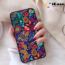 Ốp lưng iCase dành cho Realme 9 Pro chất liệu viền dẻo lưng cứng nhám TPU có hai lỗ xỏ dây đeo in nổi 4D hình bộ sưu tập HOA 32