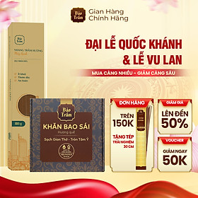 Mua Combo Hương Lộc An Viên – Nhang Trầm Máy Lạnh 20cm (80g) + Khăn Bao Sái Bảo Trầm | Thanh Tịnh
