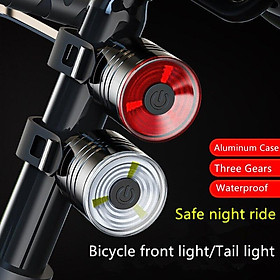 New Bike MTB Light buttonbattery chargeable Cycling Helmet Headlight Waterproof Bicycle Headlight Rear Taillight Lamp Flashlight