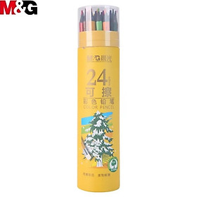 Chì gỗ 24 màu tẩy xóa được M&G - AWPQ0508