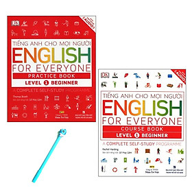 Hình ảnh Combo Tiếng Anh Cho Mọi Người Level 1 Beginner: English For Everyone Practice Book và English For Everyone Course Book ( Tặng Kèm Bút )