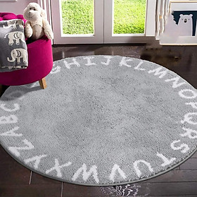 Round ABC Baby Rug Large Mat Warm Playtime Circle for Kids Room Shower Gift
