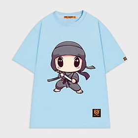 Áo thun tay lỡ unisex áo phông trơn nam nữ Ninja mini vui nhộn