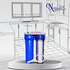 Mua Bộ lọc nước để gầm bếp 2 cấp lọc hàng chính hãng Nanometer nhập khẩu Đài Loan