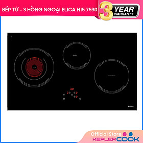 Mua Bếp Âm Điện Từ - Hồng Ngoại 3 Bếp Elica H15 – EMH7530BL (75cm - 7400W) - Hàng Chính Hãng