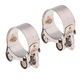 2pcs Motorcycle Stainless Steel Exhaust O-  Clamps 44-47mm