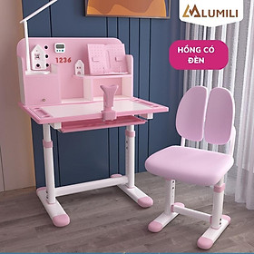 Mua bàn ghế học sinh Lumili R16 có giá sách  bộ bàn học chống gù thông minh kèm kệ sách cho trẻ em điều chỉnh nâng hạ độ cao