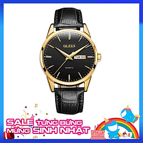 Đồng hồ nam OLEVS dây da kim dạ quang OL6898 - Chống nước chống xước cao cấp