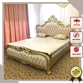 Giường ngủ tân cổ điển màu vàng đồng sang trọng, đẳng cấp BED-2001-gold-1.8m- YDF