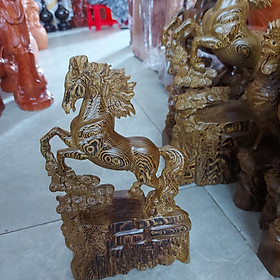 Mua Tượng con ngựa gỗ mun đuôi công cao 30 cm