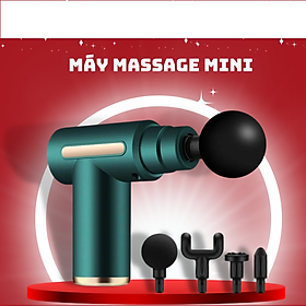 Súng massage cầm tay mini thế hệ mới 2023 với 4 đầu thay thế cùng các chức