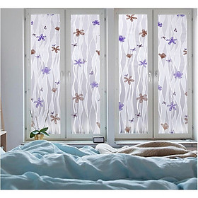 Mua Combo 5m Decal Giấy Dán Kính BÔNG HOA TÍM SỌC DÂY Khổ 45cm Có Sẵn Keo Tiện Lợi