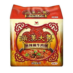 Mì cay ăn liền Đài Loan thịt bò vị mala Man Han Feast (3 gói)