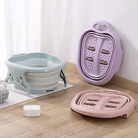 Chậu Ngâm Chân Gấp Gọn Có Bốn Con Lăn Massage Chân Mang Lại Cảm Giác Thư Giãn,Thoải Mái