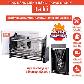 Kệ Chén Thông Minh, Giá Bát Đĩa Nâng Hạ TAKI Nan OVAL - INOX KHÔNG GỈ 304 - Mẫu Mới 2024 - Giống Eurogold - Bảo Hành Viễn - KT500 (Hết Hàng)
