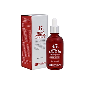 TINH CHẤT DƯỠNG TRẮNG, MỜ THÂM, SE LỖ CHÂN LÔNG HISTOLAB 47% VITA C COMPLEX AMPOULE DERMA SCIENCE 50ML