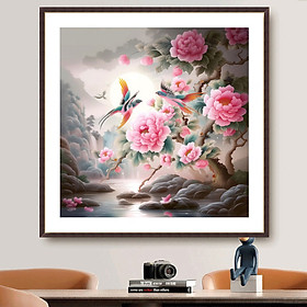 Mua Tranh thêu kín Hoa mẫu đơn nở đêm xw3089  kích thước 60 x 60 cm