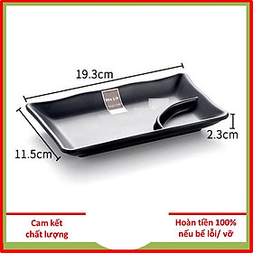 Mua Đĩa Chữ Nhật Có Ngăn Để Gia Vị Phong Cách Hàn Quốc Nhật Bản chất liệu Melamine  cao cấp