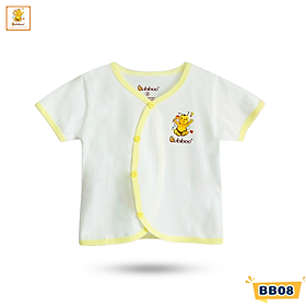 Áo sơ sinh BABIBOO viền màu xinh xắn, vải cotton mềm mịn BB08