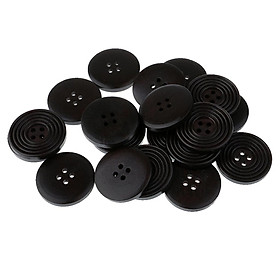 20pcs Round 4 Holes Wood Wooden Buttons for DIY Sewing Scrapbooking