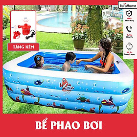 Bể Bơi Cho Bé Bể Phao Bơi Gia Đình 1m15, 1m3, 1m5, 1m8, 2m1, 2m5, 2m6, 2m9, 3m8 Hoạ Tiết Và Trơn Loại 2 Tầng Và 3 Tầng Thành Cao Có Đế Chống Trượt