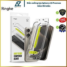 Mua Bộ 2 Miếng Dán cường lực kèm khung dán RINGKE Easy Slide Tempered Glass cho iPhone 15 Pro Max_ Hàng chính hãng