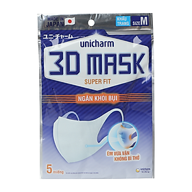 Khẩu Trang Unicharm 3D Mask Super Fit Ngăn Khói Bụi