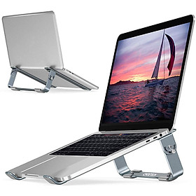 Hình ảnh Bạc - Giá đỡ Aluminum hiệu CHOETECH H033 cho Macbook Laptop 9 inch đến 17 inch giúp tản nhiệt thiết kế nhôm nguyên khối chống mỏi cổ khi làm việc - Hàng chính hãng