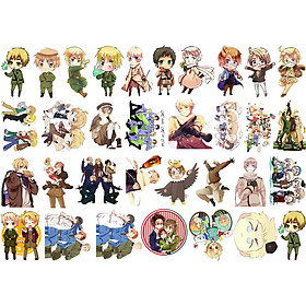 Ảnh Sticker Hetalia Axis 30-100 hình ép lụa khác nhau/ Hình dán anime Hetalia axis