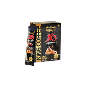 Hình ảnh King Coffee Cà Phê Hòa Tan 3 in 1 X3 - Hộp 324g ( 12 gói x 27g) - Hàm lượng caffeine gấp 3 lần thông thường