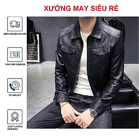 Áo khoác da nam lót lông cao cấp bao chất thời trang-A1065 - A1038-lót lông-Nâu