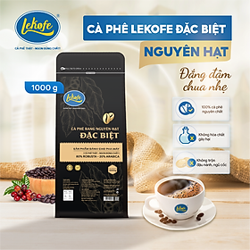 Cà phê nguyên hạt Đặc Biệt Lekofe 80% Robusta 20% Arabica Đắng đậm chua nhẹ Túi 1000gram